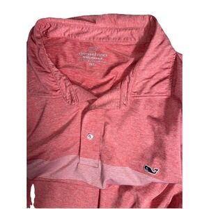 VINEYARD VINES Performance Polo Mens 3X Tall Red Shimmer Golf Stretch Preppy